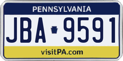 PA license plate JBA9591
