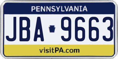 PA license plate JBA9663