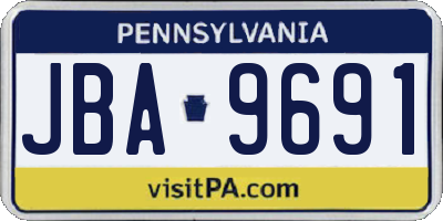PA license plate JBA9691