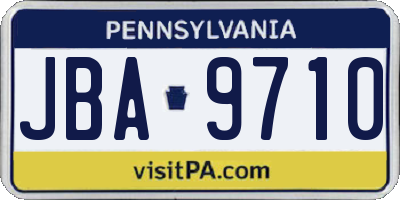 PA license plate JBA9710