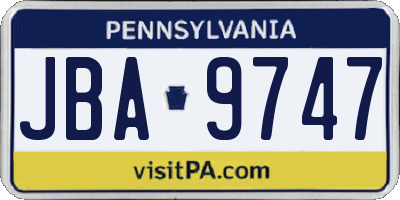 PA license plate JBA9747