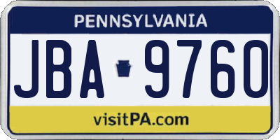 PA license plate JBA9760