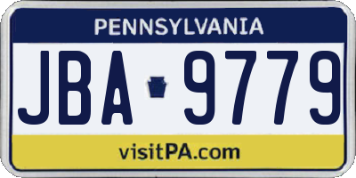 PA license plate JBA9779