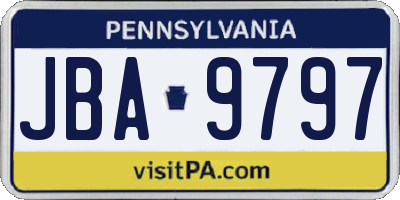 PA license plate JBA9797