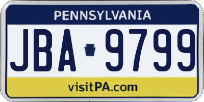 PA license plate JBA9799