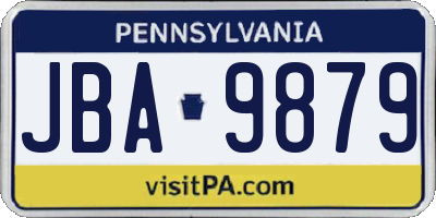 PA license plate JBA9879