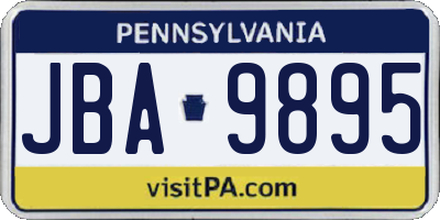 PA license plate JBA9895