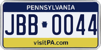 PA license plate JBB0044