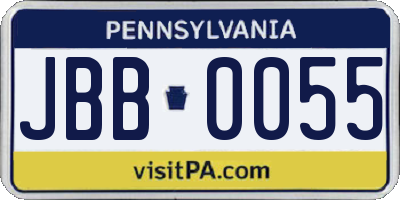 PA license plate JBB0055