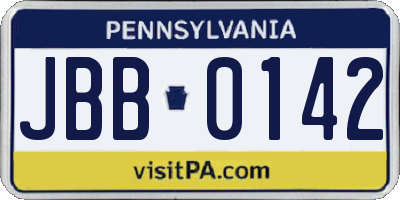 PA license plate JBB0142
