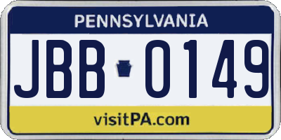 PA license plate JBB0149