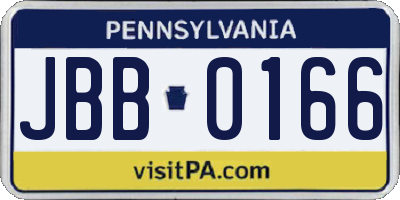 PA license plate JBB0166