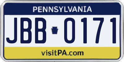 PA license plate JBB0171