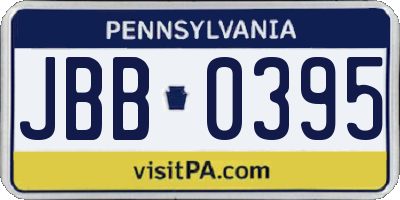 PA license plate JBB0395