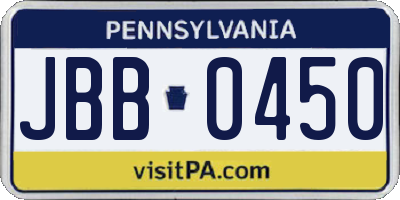 PA license plate JBB0450