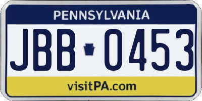 PA license plate JBB0453