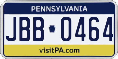 PA license plate JBB0464