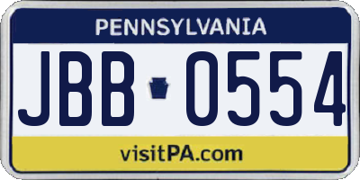 PA license plate JBB0554