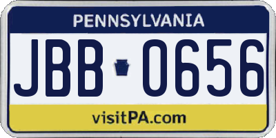 PA license plate JBB0656