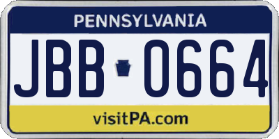 PA license plate JBB0664