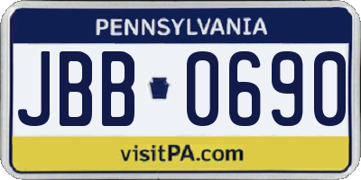 PA license plate JBB0690