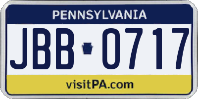 PA license plate JBB0717