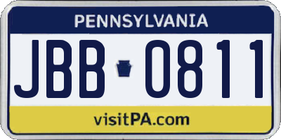 PA license plate JBB0811