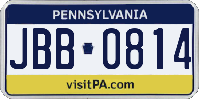 PA license plate JBB0814