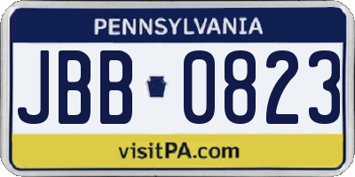 PA license plate JBB0823