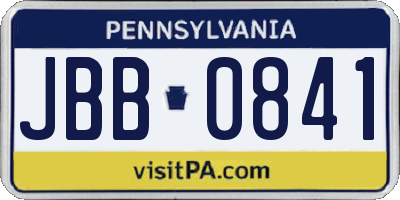 PA license plate JBB0841