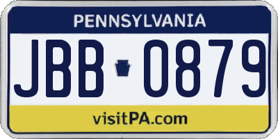 PA license plate JBB0879