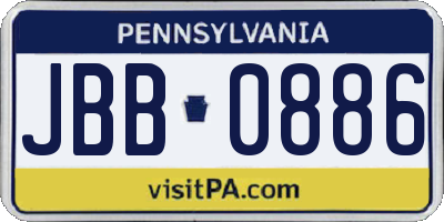 PA license plate JBB0886