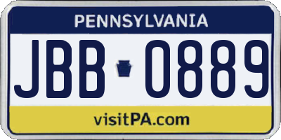 PA license plate JBB0889