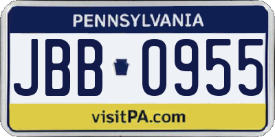 PA license plate JBB0955