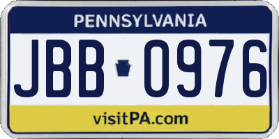 PA license plate JBB0976