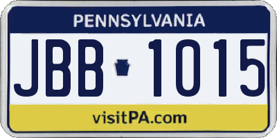 PA license plate JBB1015