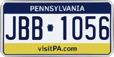 PA license plate JBB1056