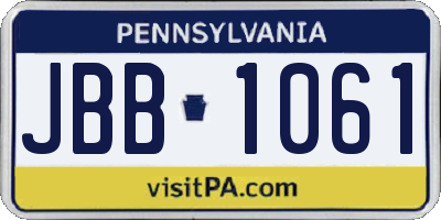 PA license plate JBB1061