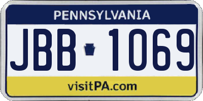 PA license plate JBB1069