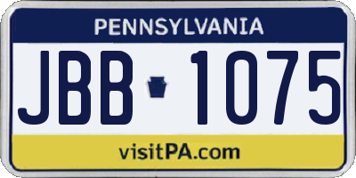 PA license plate JBB1075