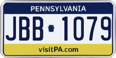 PA license plate JBB1079