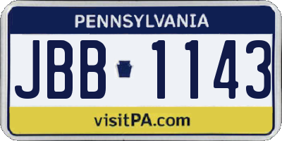 PA license plate JBB1143