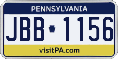 PA license plate JBB1156