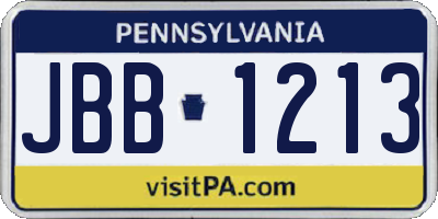 PA license plate JBB1213