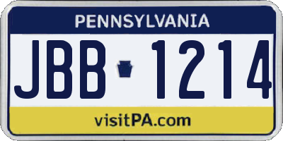 PA license plate JBB1214