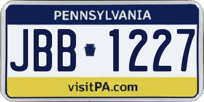 PA license plate JBB1227