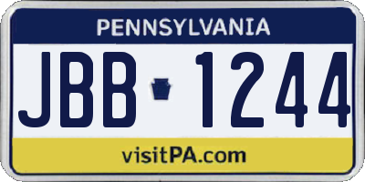 PA license plate JBB1244