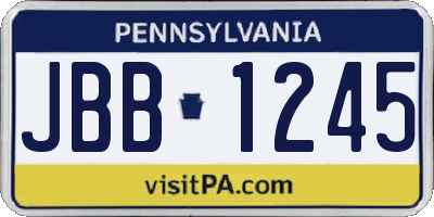 PA license plate JBB1245