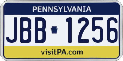 PA license plate JBB1256