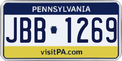 PA license plate JBB1269